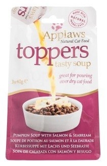 Zdjęcie Applaws Natural Cat Toppers polewka do suchej karmy  zupa dyniowa z łososiem i doradą 3x40ml