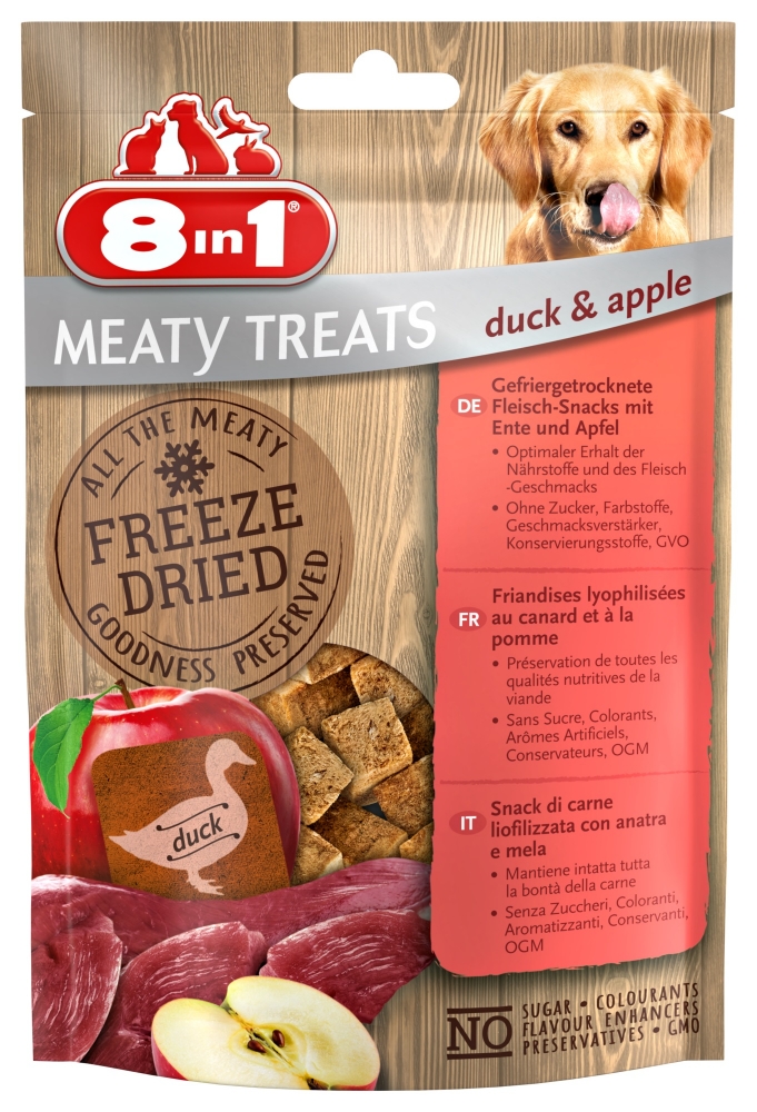 Zdjęcie 8in1 Przysmak dla psa Freeze Dried  pierś z kaczki z jabłkami 50g