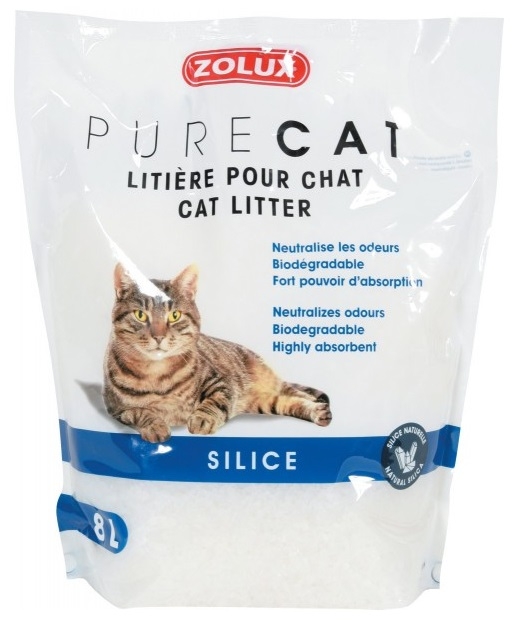 Zdjęcie Zolux Pure Cat żwirek silikonowy naturalny dla kotów bezzapachowy 8l