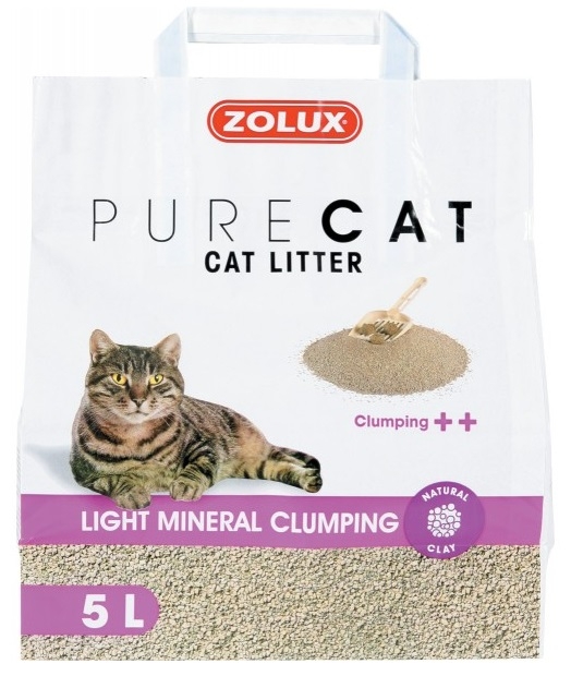 Zdjęcie Zolux Pure Cat żwirek zbrylający naturalny dla kotów drobny 5l