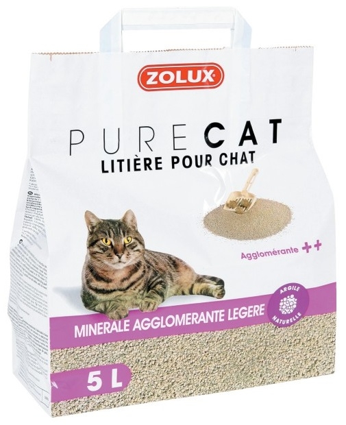 Zdjęcie Zolux Pure Cat żwirek zbrylający naturalny dla kotów drobny 5l