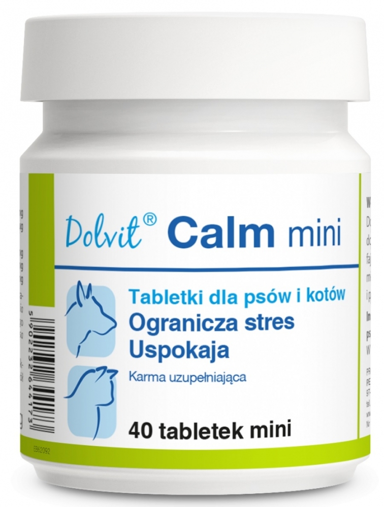 Zdjęcie Dolfos Dolvit Calm Mini  uspokajające tabletki dla psów i kotów 40 tabl. 