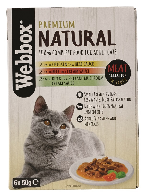 Zdjęcie Webbox Multipak saszetek Premium Natural dla kota w sosie Meat Selection in sauce 6x50g