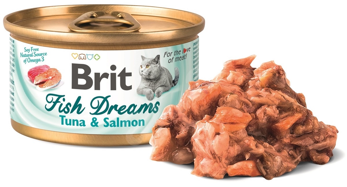 Zdjęcie Brit Care Fish Dreams puszka dla kota  tuńczyk z łososiem 80g
