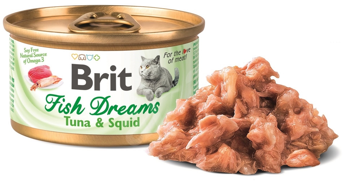 Zdjęcie Brit Care Fish Dreams puszka dla kota  tuńczyk z kałamarnicą 80g