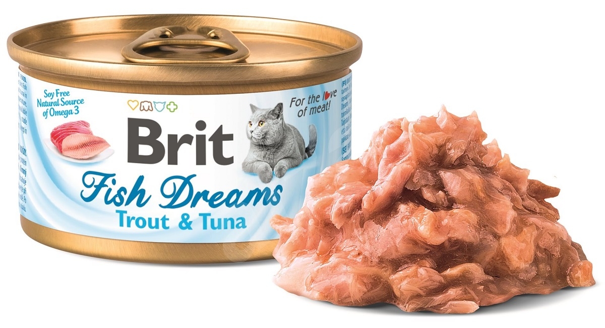 Zdjęcie Brit Care Fish Dreams puszka dla kota  pstrąg i tuńczyk 80g
