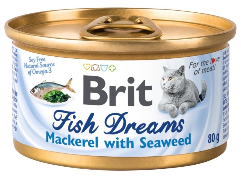 Zdjęcie Brit Care Fish Dreams puszka dla kota  makrela i wodorosty 80g