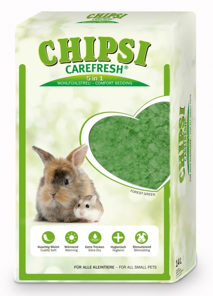 JRS Chipsi Carefresh Forest Green ściółka dla małych zwierząt 14l