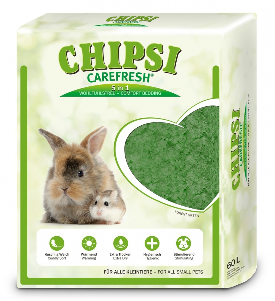 JRS Chipsi Carefresh Forest Green XXL ściółka dla małych zwierząt 60l