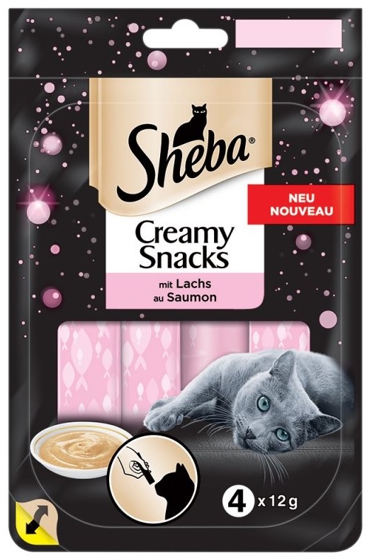 Zdjęcie Sheba Creamy Snacks  przysmak w sosie dla kota  z łososiem 4 x 12g