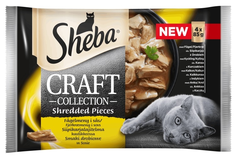Zdjęcie Sheba Czteropak saszetek Craft Collection drób  + przysmaki Sheba Creamy Snacks GRATIS! 4 x 85g
