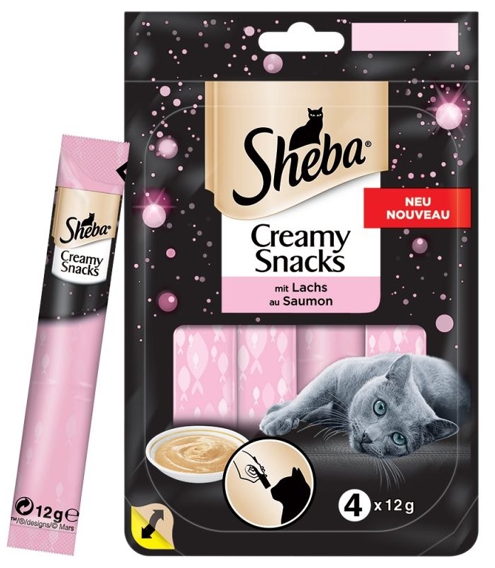 Zdjęcie Sheba Czteropak saszetek Fine Flakes in Jelly w galaretce + przysmaki Sheba Creamy Snacks GRATIS! 4 x 85g