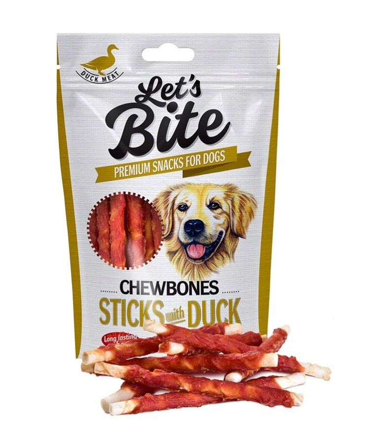Zdjęcie Let's Bite Chewbones patyczki z mięsem kaczki  Sticks with Duck 300g