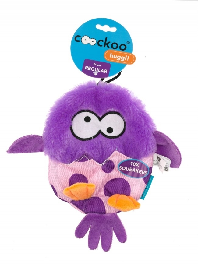 Zdjęcie Coockoo Huggl zabawka pluszowy pisklak dla psa  fioletowy 24 x 18 cm