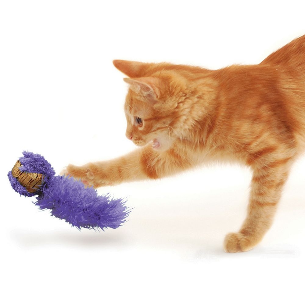 Zdjęcie Kong Cat Toys Cork Ball zabawka dla kota z kocimiętką piłeczka z piórkami 