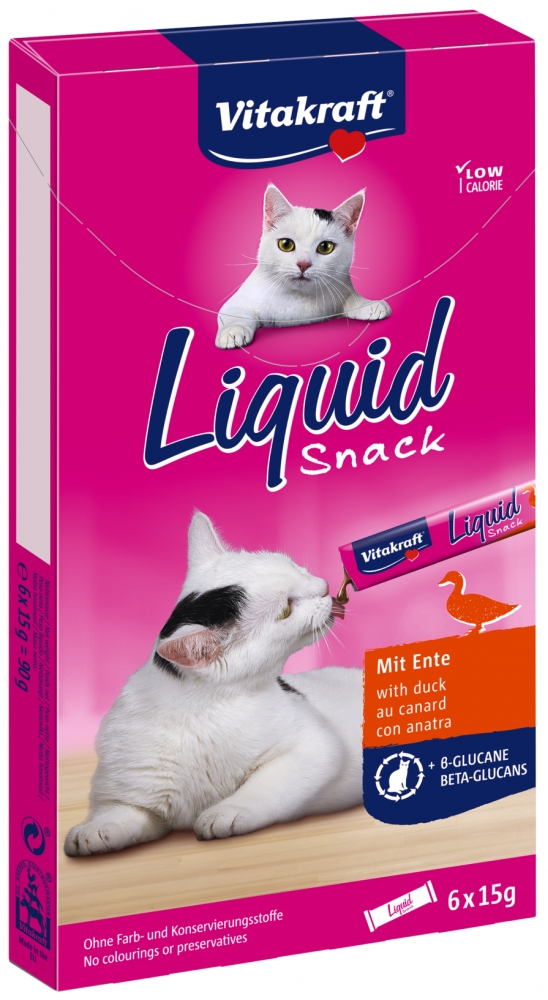 Zdjęcie Vitakraft Cat Liquid Snack sos dla kota  kaczka + betaglukan 6 szt.