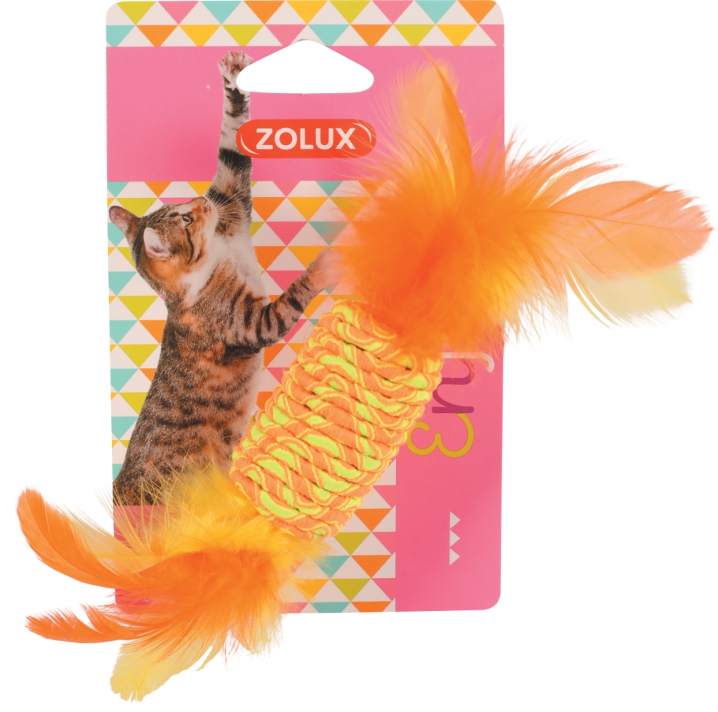 Zdjęcie Zolux Zabawka dla kota cukierek z piórkami elastyczny 5 cm / 15 cm 