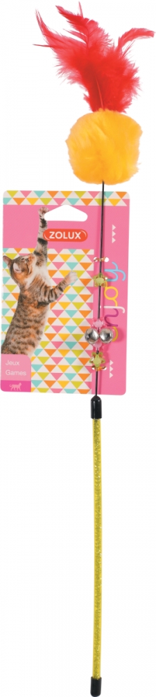 Zdjęcie Zolux Zabawka wędka dla kota pompon z piórkami   50 cm