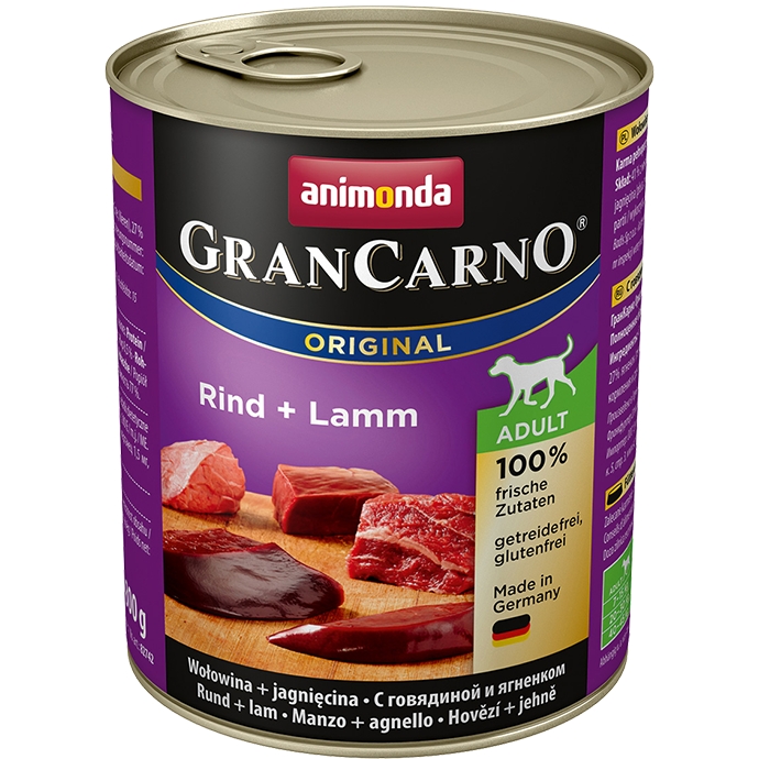 Animonda Grancarno Adult wołowina + jagnię 800g