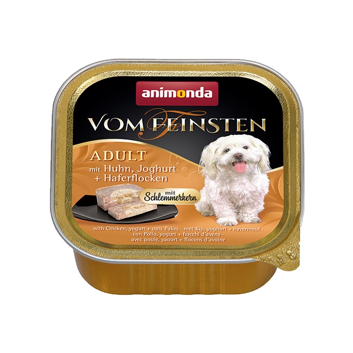 Zdjęcie Animonda Vom Feinsten Dog Adult pasztet z galaretką z kurczakiem, jogurtem + płatki owsiane 150g