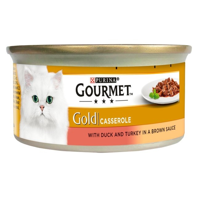 Zdjęcie Gourmet Gold Casserole  kawałki kaczki i indyka w sosie brązowym 85g