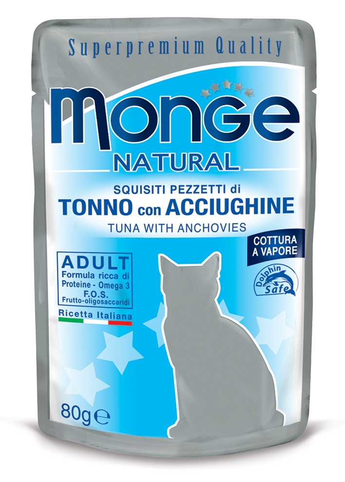 Zdjęcie Monge Natural saszetka dla kota  tuńczyk z anchovy w galaretce 80g