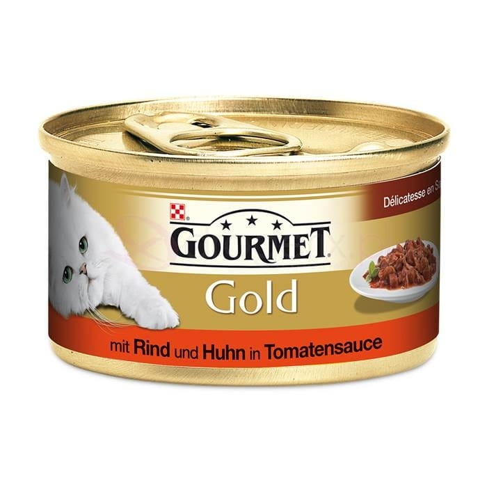 Gourmet Gold Podwójna przyjemność kawałki w sosie z wołowiną i kurczakiem 85g