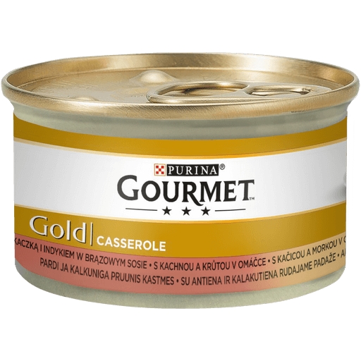 Zdjęcie Gourmet Gold Casserole  kawałki kaczki i indyka w sosie brązowym 85g