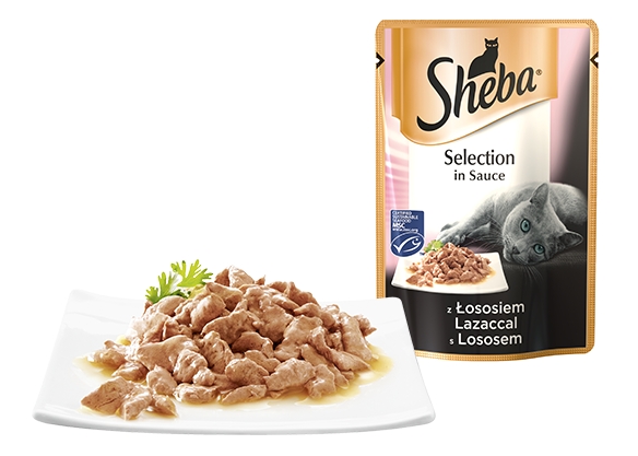 Zdjęcie Sheba Selection in Sauce saszetka  z łososiem w sosie 85g