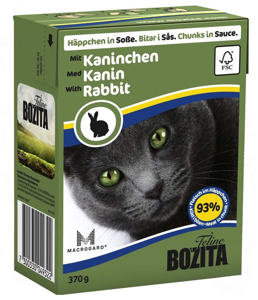 Zdjęcie Bozita Puszka kartonik dla kota  Kaninchen (królik), sos 370g