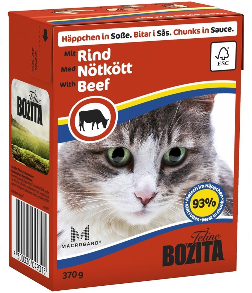 Bozita Puszka kartonik dla kota Rind (wołowina), sos 370g