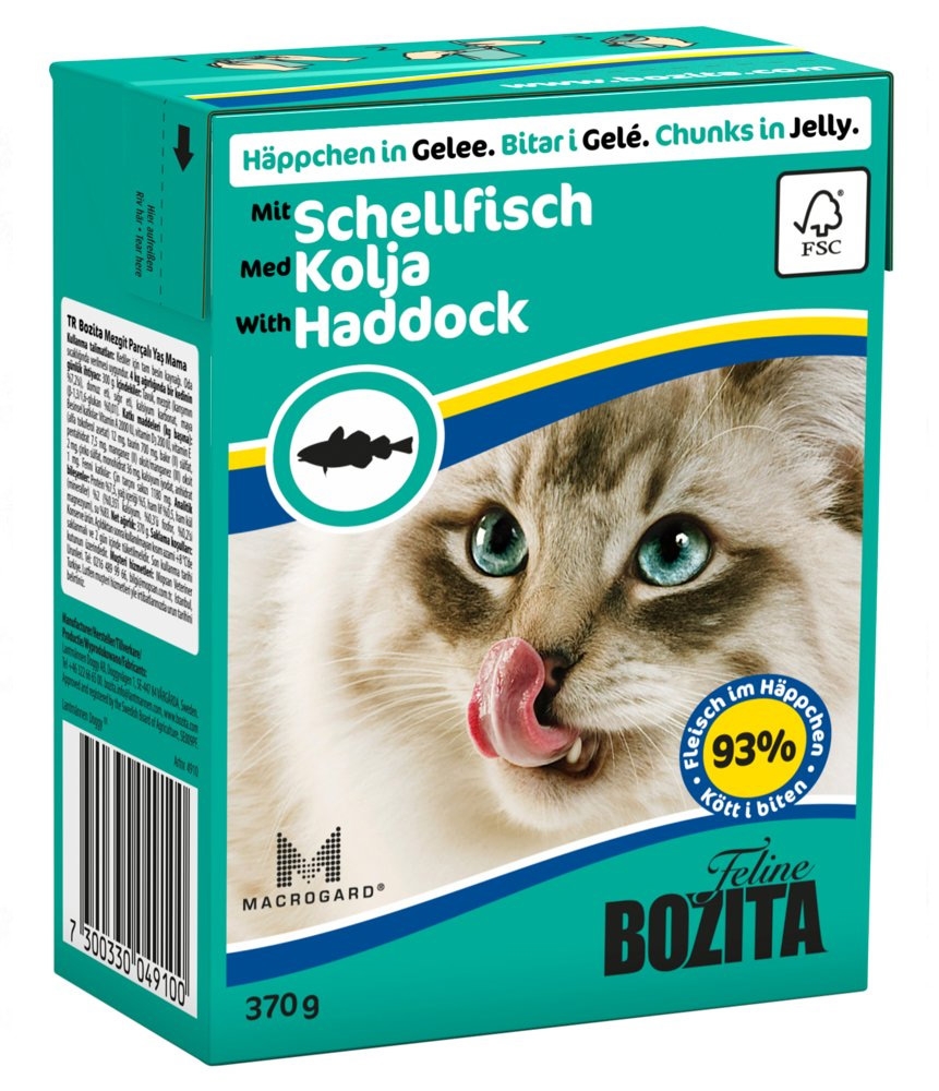 Zdjęcie Bozita Puszka kartonik dla kota  Schellfisch (dorsz łupacz), galaretka 370g