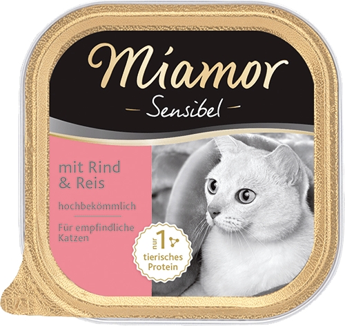 Zdjęcie Miamor Sensibel tacka dla wrażliwych kotów  wołowina i ryż 100g