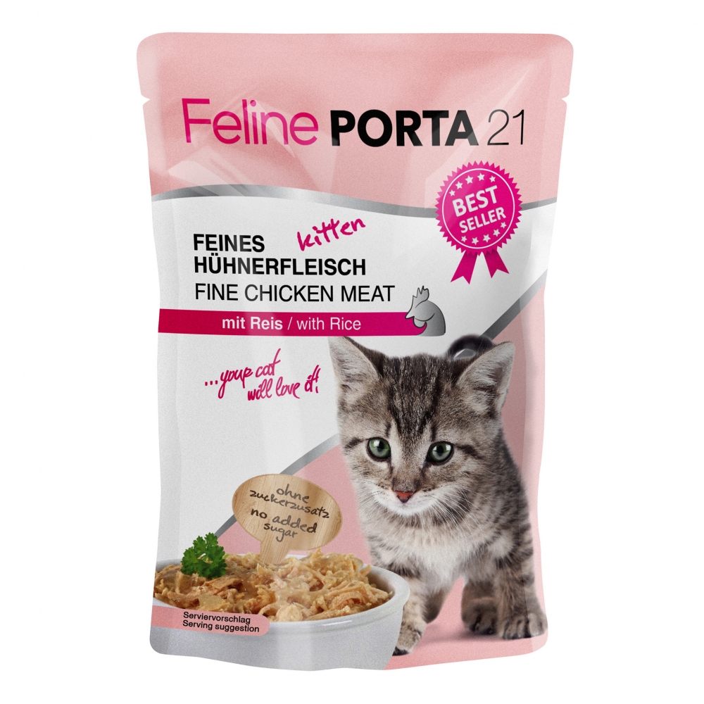 Feline Porta 21 Kitten saszetka mięso drobiowe z ryżem 100g