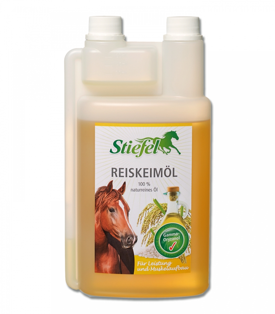 Stiefel Reiskeimöl olej ryżowy dla koni gamma oryzanol + witamina E 1l