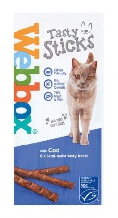 Zdjęcie Webbox WYPRZEDAŻ: Tasty Sticks kabanosy dla kota z dorszem 6 szt.