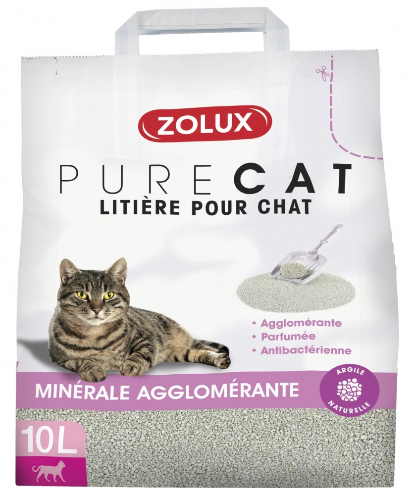 Zdjęcie Zolux Pure Cat żwirek zbrylający antybakteryjny dla kotów drobny 10l