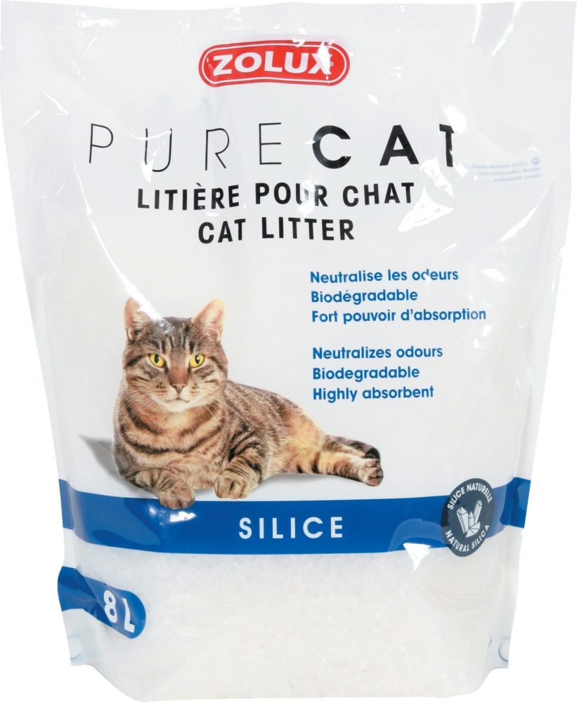 Zolux Pure Cat żwirek silikonowy naturalny dla kotów bezzapachowy 8l