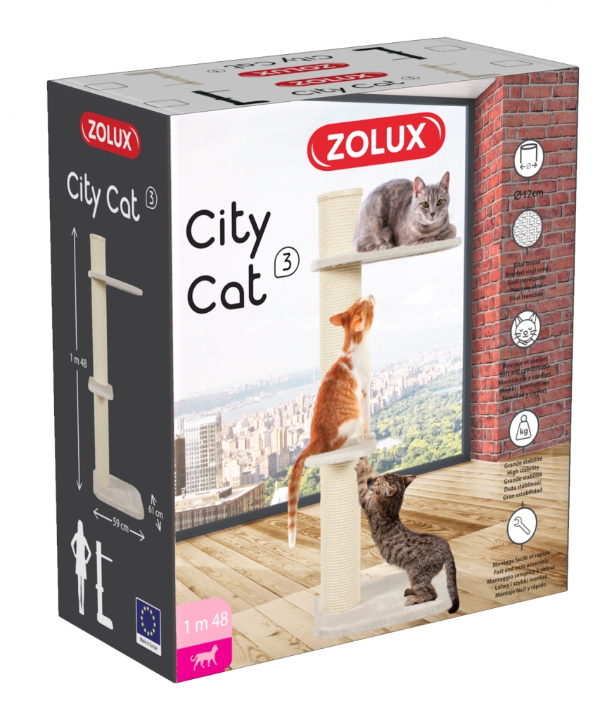 Zdjęcie Zolux Drapak City Cat 3  beżowy 59 x 61 x 148 cm
