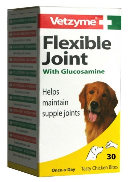 Vetzyme Flexible Joint z glukozaminą tabletki na stawy dla psów i kotów 30 tabl.