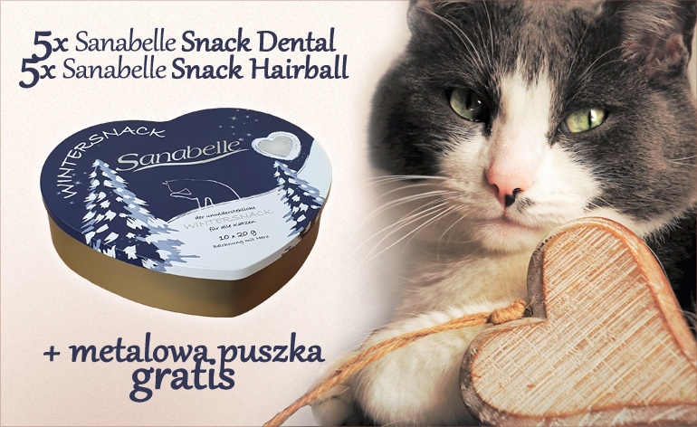 Zdjęcie Sanabelle Puszka GRATIS: Sanabelle Hairball  Snack przysmaki dla kotków 10x 20g