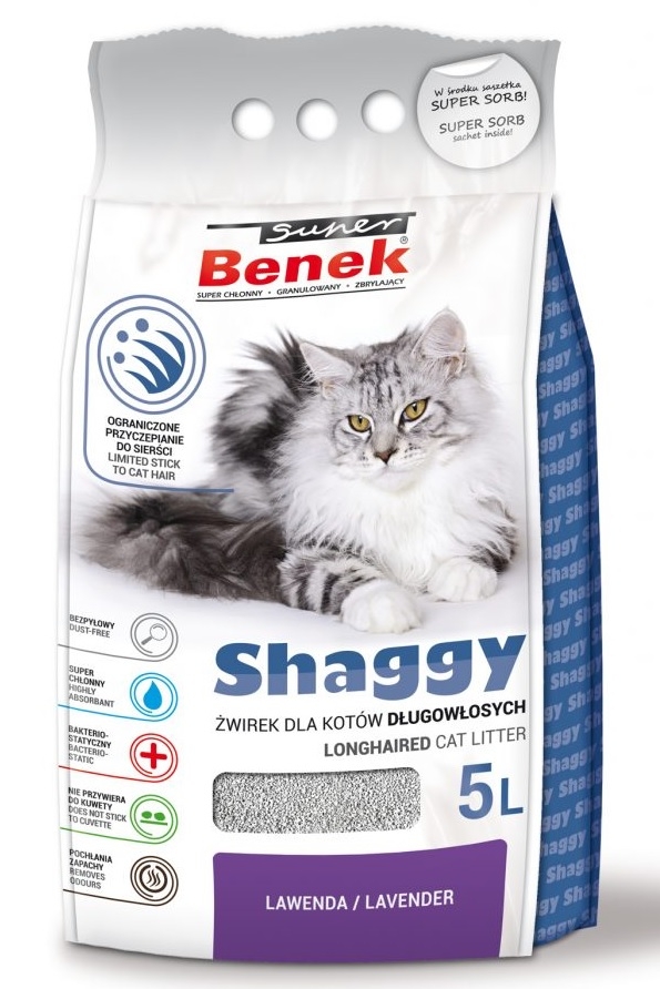 Zdjęcie Certech Super Benek Shaggy Lawenda  żwirek dla kotów długowłosych 5l