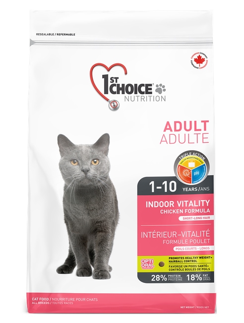 1st Choice Cat Indoor Vitality Chicken Formula short & long hair 10kg