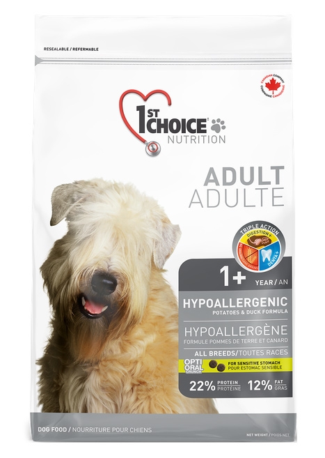 1st Choice Dog Adult Hypoallergenic All Breeds kaczka i ziemniaki 2.72kg