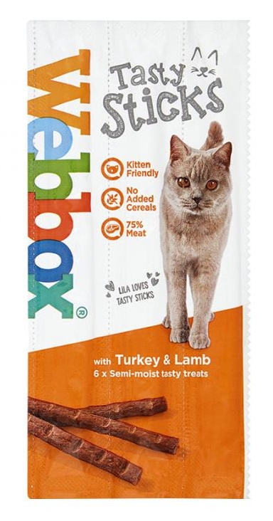 Zdjęcie Webbox Tasty Sticks kabanosy dla kota z indykiem i jagnięciną 6 szt.