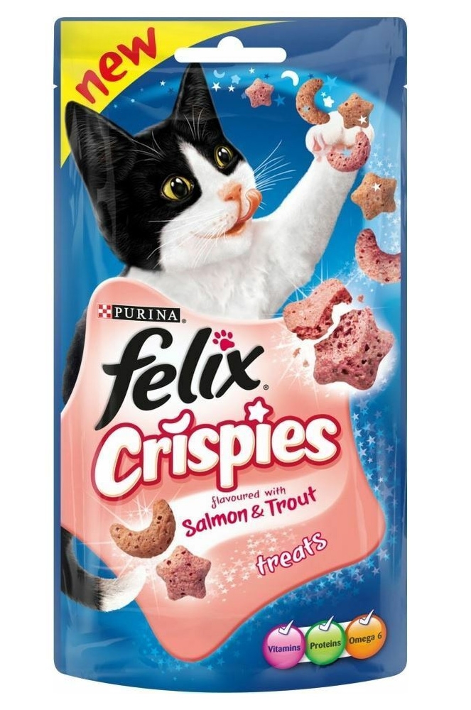 Zdjęcie Felix Crispies przysmaki dla kota  Łosoś i Pstrąg 45g