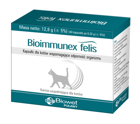 Zdjęcie Biowet Bioimmunex felis dla kotów  wspomagające odporność 40 kapsułek