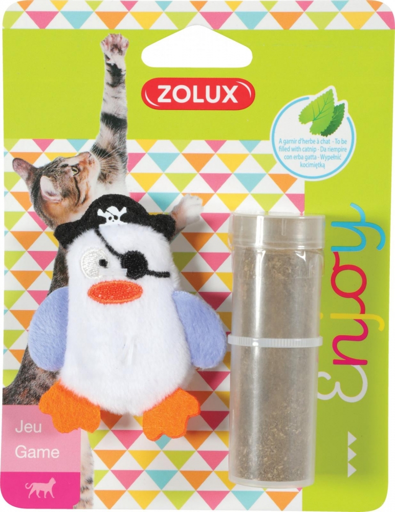 Zolux Zabawka dla kota Pirat Pingwin z kocimiętką biały 7 cm