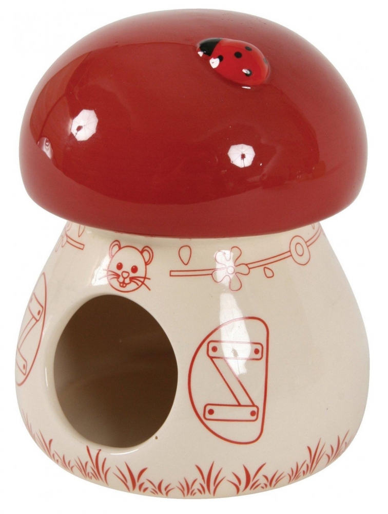 Zdjęcie Zolux Domek ceramiczny Grzybek dla gryzoni czerwony 