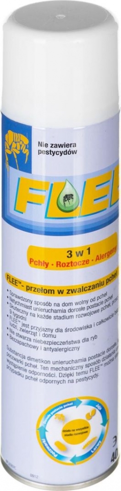 Flee Spray 3 w 1 do stosowania w domu przeciw pchłom, roztoczom i alergenom 400ml